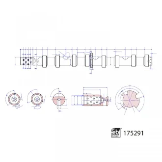 Вал розподільчий впускний VAG 2,0 TFSI FEBI 175291