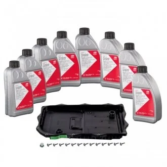 Фото к-т сервісний АКПП(рідина для гідравл. передач 39095 8х1л+ фільтр АКПП) FEBI 176857 К-т сервісний АКПП(рідина для гідравл. передач 39095 8х1л+ фільтр АКПП) FEBI 176857