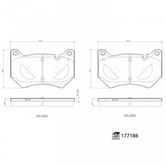 Комплект гальмівних колодок передн, AUDI Q5 2.0-3.0DH 06.16- FEBI 177186