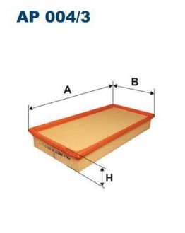 Фільтр повітряний VW Touareg 02-, PORSCHE Cayenne 02- (186*61*392) FILTRON AP0043 (фото 1)