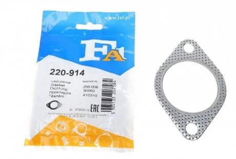 Прокладка глушника Espace 96-,Laguna 94-,Megane 96-,,Safrane 93- Fischer Automotive One (FA1) 220-914