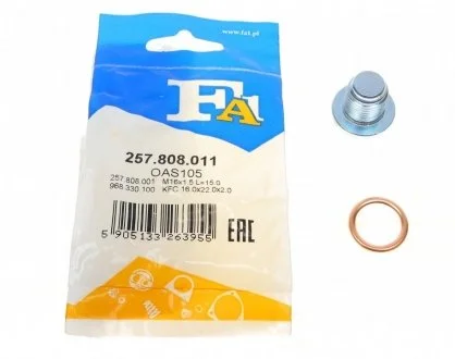 Нарізна пробка, масляний піддон FISCHER AUTOMOTIVE ONE Fischer Automotive One (FA1) 257.808.011