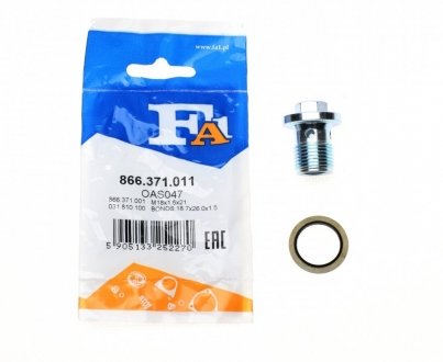 К-т пробка поддона (злив масла) M18X1,5 L=21mm OAS 047 + шайба 031.810 OPEL Fischer Automotive One (FA1) 866371011