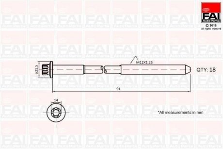 Болт головки цилиндра FAI AUTOPARTS Fischer Automotive One (FA1) B2101