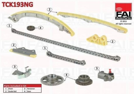 К-кт цепи привода ГРМ Honda Accord VIII (CU) 2.4 i Fischer Automotive One (FA1) TCK193NG