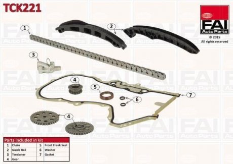 К-кт цепи привода ГРМ VAG Polo 1.4Fsi (AXU) (смотреть комплектацию по каталогу) (полный с прокладкой и сальником) Fischer Automotive One (FA1) TCK221