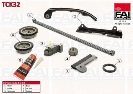 К-кт ланцюга приводу ГРМ (з шестернями) Nissan Almera (N15)/Almera Mk II (N16) 1.8 Fischer Automotive One (FA1) TCK32