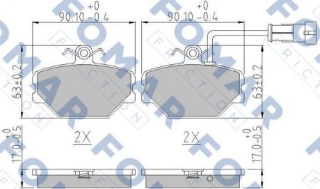 Тормозные колодки, дисковый тормоз (набор) FOMAR FO448281 (фото 1)