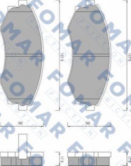 Гальмівні колодки, дискове гальмо (набір) FOMAR FO448781