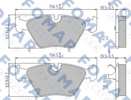 Тормозные колодки, дисковый тормоз (набор) FOMAR FO449481 (фото 1)