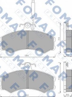 Тормозные колодки, дисковый тормоз (набор) FOMAR FO453081