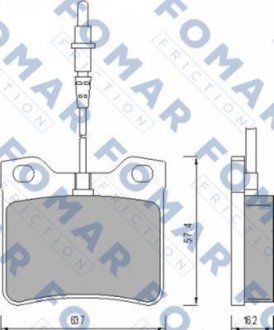 Гальмівні колодки, дискове гальмо (набір) FOMAR FO454881 (фото 1)