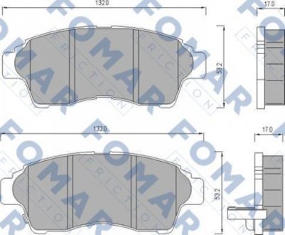 Тормозные колодки, дисковый тормоз (набор) FOMAR FO481681 (фото 1)