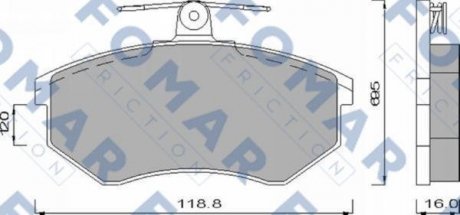 Тормозные колодки, дисковый тормоз (набор) FOMAR FO488481 (фото 1)