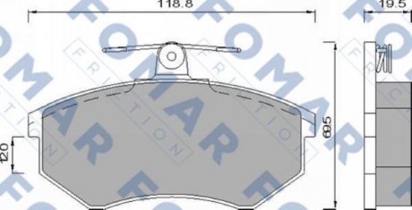 Тормозные колодки, дисковый тормоз (набор) FOMAR FO488581 (фото 1)