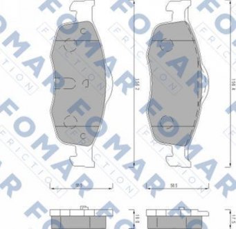 Тормозные колодки, дисковый тормоз (набор) FOMAR FO491681