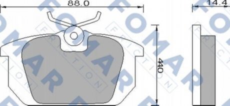 Колодки гальмівні дискові FOMAR FO 493881 (фото 1)