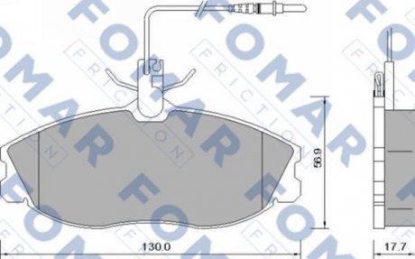 Тормозные колодки, дисковый тормоз (набор) FOMAR FO637581 (фото 1)