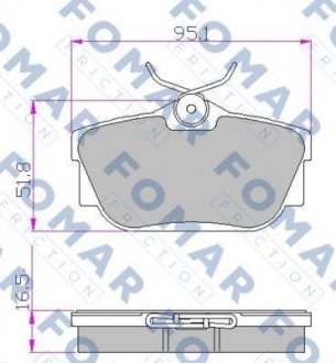 Гальмівні колодки, дискове гальмо (набір) FOMAR FO646881