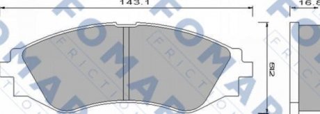 Гальмівні колодки, дискове гальмо (набір) FOMAR FO649781 (фото 1)