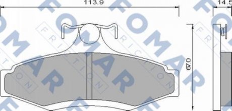 Гальмівні колодки, дискове гальмо (набір) FOMAR FO666181