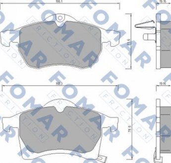 Тормозные колодки, дисковый тормоз (набор) FOMAR FO666681