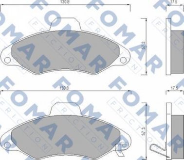 Гальмівні колодки, дискове гальмо (набір) FOMAR FO666981