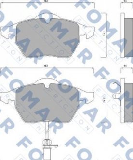 Тормозные колодки, дисковый тормоз (набор) FOMAR FO668681 (фото 1)