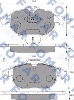 Гальмівні колодки, дискове гальмо (набір) FOMAR FO689581 (фото 1)