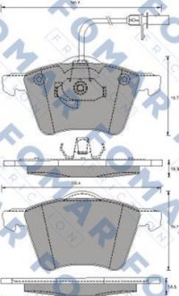 Тормозные колодки, дисковый тормоз (набор) FOMAR FO691281 (фото 1)