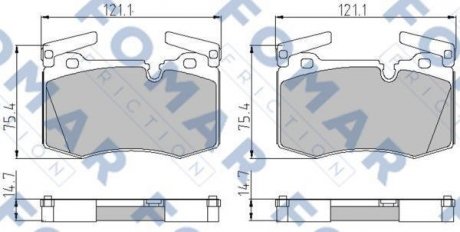 Гальмівні колодки (набір) FOMAR FO888083 (фото 1)