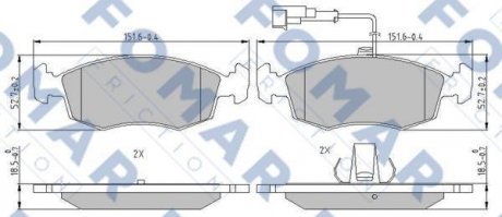 Гальмівні колодки (набір) FOMAR FO901981