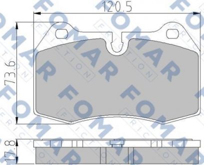 Гальмівні колодки, дискове гальмо (набір) FOMAR FO904981 (фото 1)