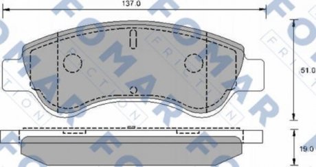 Гальмівні колодки, дискове гальмо (набір) FOMAR FO906181 (фото 1)