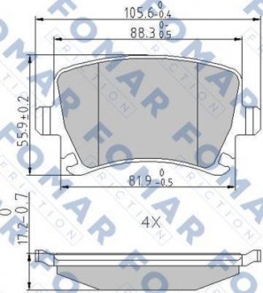 Гальмівні колодки (набір) FOMAR FO912381