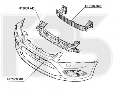 Абсорбер бампера FPS FP 2809 945 (фото 1)