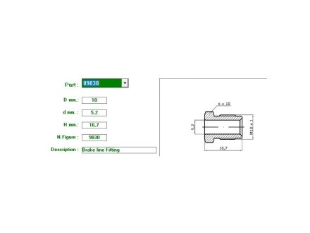 Фитинг тормозной трубки FRENKIT 89030