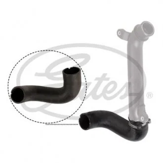 Шланг інтеркулера Прав (Нижн/передн, діаметр 42,5/43,5мм, довжина 280мм, чорний) CITROEN NEMO, NEMO/MINIVAN, PEUGEOT BIPPER, BIPPER TEPEE 1.4D 02.08- Gates 090112