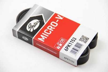 Фото ремень поликлиновый MB/VAG/BMW Gates 6PK1153 Ремень поликлиновый MB/VAG/BMW Gates 6PK1153