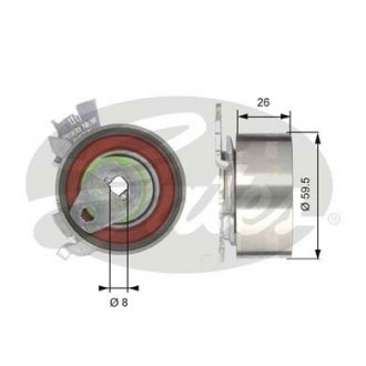 Ролик паска приводного Opel Frontera A, Omega B, Sintra (Y22XE/Z22XE) 2.2 16V 95- Gates T43106