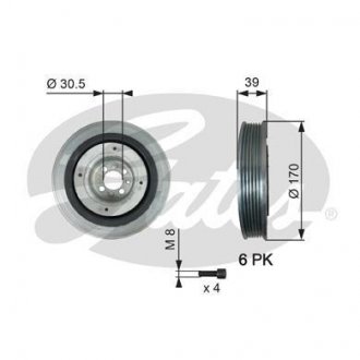 Шків ременя Gates TVD1013A