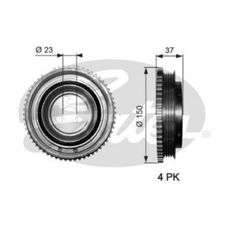 Шкив коленчатого вала Gates TVD1053 (фото 1)