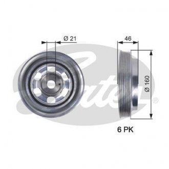 Шкив коленчатого вала Gates TVD1081