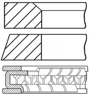 Кільця поршневі (набір) GOETZE 0844720000