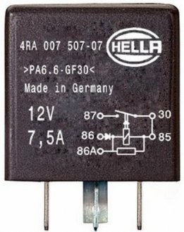 Реле 12V 5-полюсний HELLA 4RA007507071