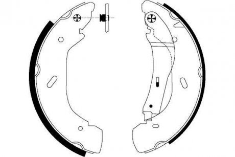 Тормозные колодки задние (барабанные) (280x64) (система BOSCH) Ford Transit HELLA 8DB355001961