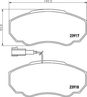 Гальмівні колодки, дискове гальмо (набір) HELLA 8DB355010391