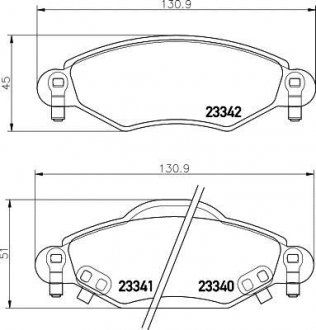 Тормозные колодки, дисковый тормоз (набор) HELLA 8DB355010791