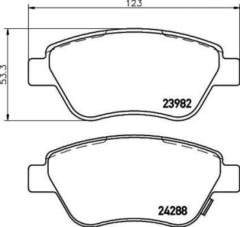 Гальмівні колодки, дискове гальмо (набір) HELLA 8DB355012831