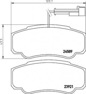 Гальмівні колодки, дискове гальмо (набір) HELLA 8DB355013511